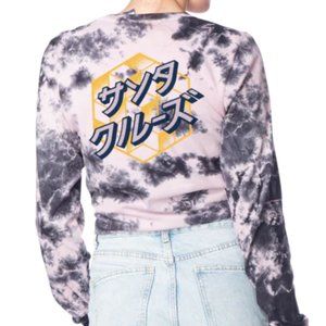 Santa Cruz Pink Tie Dye Long Sleeve Shirt L Womens Kanji